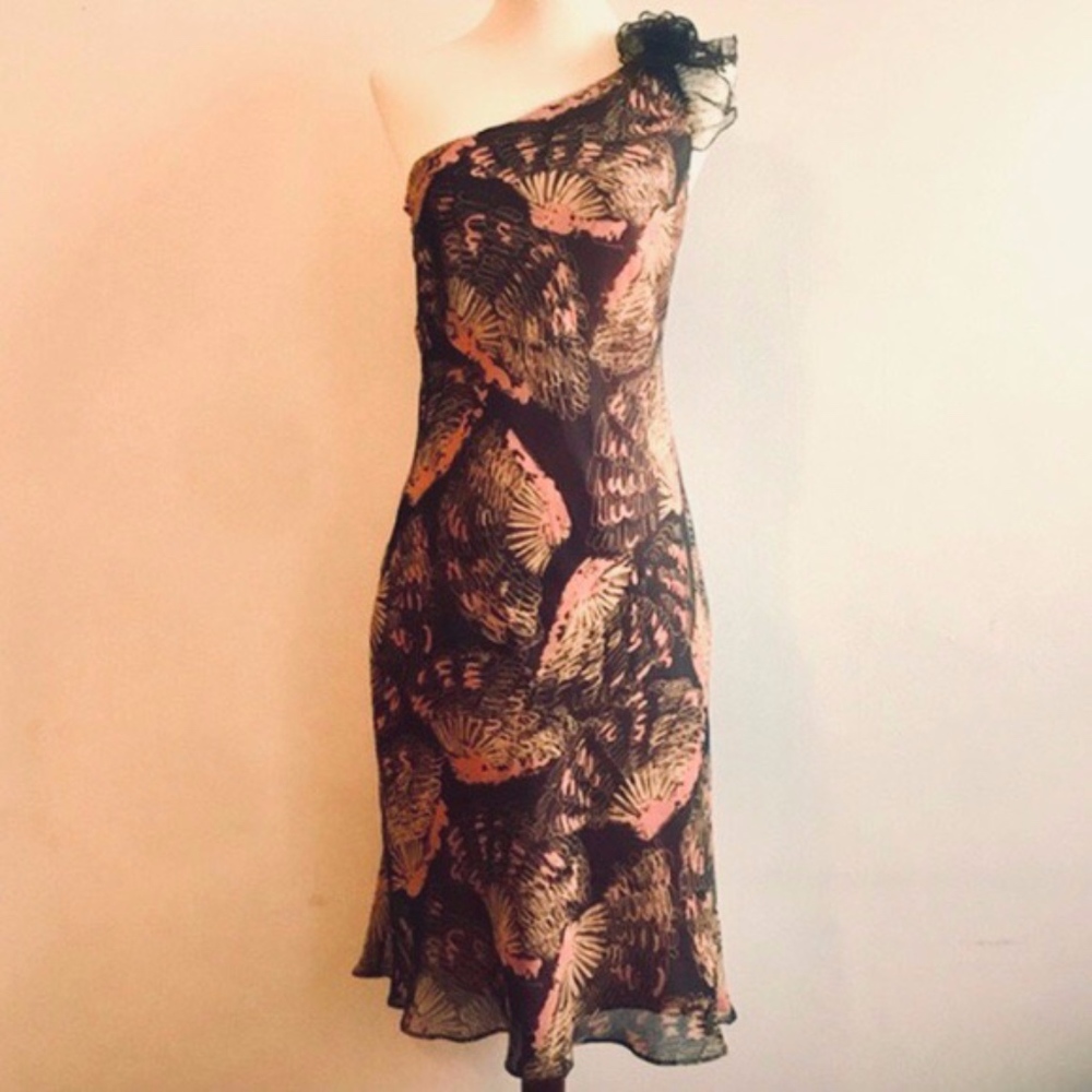 NWOT Max Studio One Shoulder Silk Party Dress